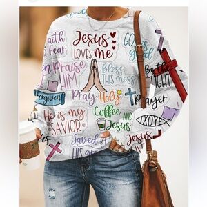 Inspirational Women's Sweatshirt - White Multicolor
